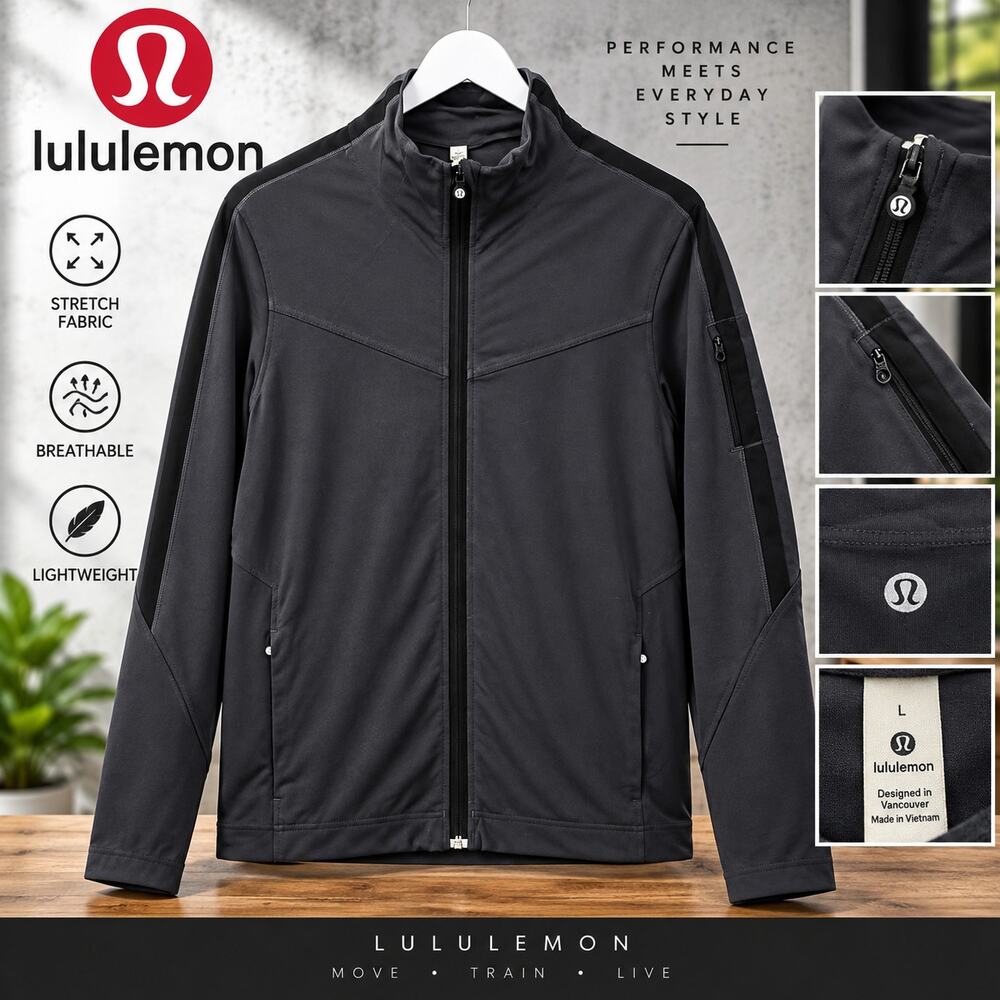 Lululemon Jacket Mens Size Large Full Zip Lightweight Running Athletic